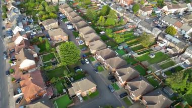 Luton Konutları 'nın Güzel Yüksek Açı Manzarası Emlak Evleri. 8 Ekim 2023 'te Drone' un Kamerası ile yakalanmış.