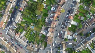 Luton Konutları 'nın Güzel Yüksek Açı Manzarası Emlak Evleri. 8 Ekim 2023 'te Drone' un Kamerası ile yakalanmış.