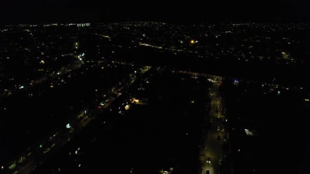 Ночная Съемка Британского Города Лутон Высокая Угловая Съемка Заснята Камерой — стоковое видео