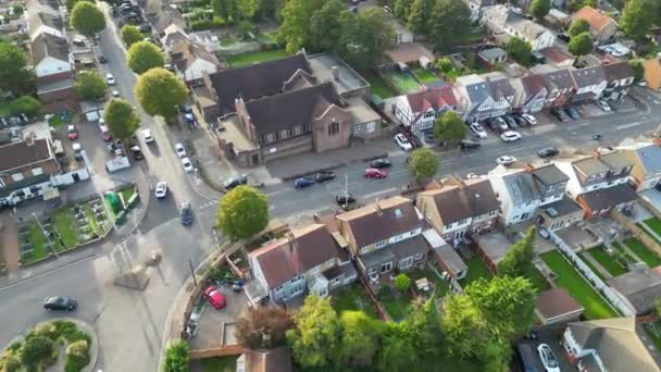 Όμορφη Θέα Υψηλής Γωνίας Των Κατοικιών Luton Real Estate Homes — Αρχείο Βίντεο