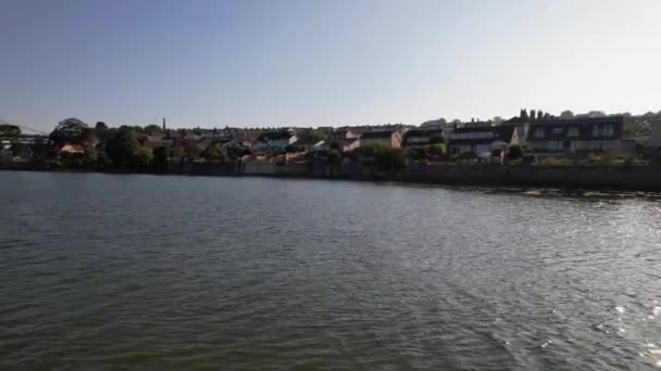 Högvinkelfilm Människor Boating Cornwall Beach England Storbritannien Fångad Den Oktober — Stockvideo