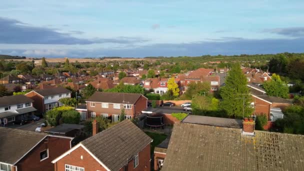 Hermosa Vista Aérea North Luton City England Atardecer Capturado Octubre — Vídeos de Stock