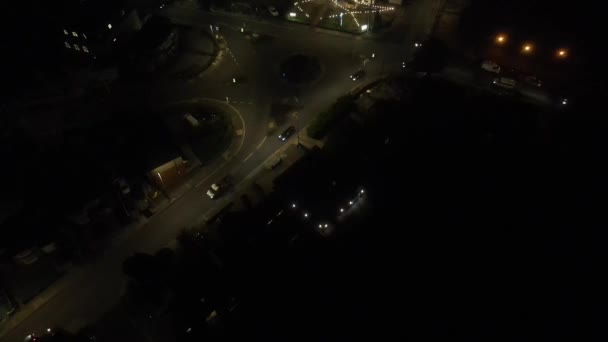 Gece Boyunca Ngiliz Konutları Yüksek Açı Görüntüsü Drone Kamera Görüntüleri — Stok video