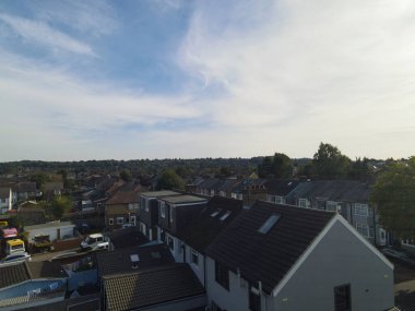 İngiltere 'nin Kuzey Luton Kasabası Büyük Britanya Havacılık Panoramik Manzarası. Görüntü, İHA 'nın Kamerasıyla 8 Ekim 2023' te Orta İrtifa 'dan çekildi..