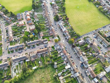 İngiltere 'nin Kuzey Luton Kasabası Büyük Britanya Havacılık Panoramik Manzarası. Görüntü, İHA 'nın Kamerasıyla 8 Ekim 2023' te Orta İrtifa 'dan çekildi..