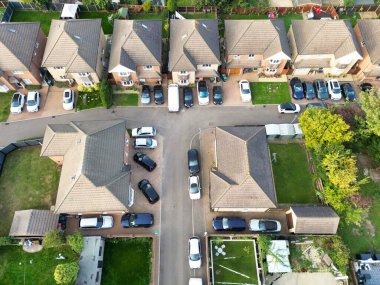 İngiltere 'nin Kuzey Luton Kasabası Büyük Britanya Havacılık Panoramik Manzarası. Görüntü, İHA 'nın Kamerasıyla 8 Ekim 2023' te Orta İrtifa 'dan çekildi..