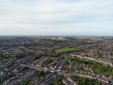 İngiltere 'nin Kuzey Luton Kasabası Büyük Britanya Havacılık Panoramik Manzarası. Görüntü, İHA 'nın Kamerasıyla 8 Ekim 2023' te Orta İrtifa 'dan çekildi..