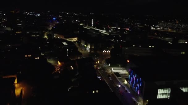 Aerial Time Lapse Filmación Illuminated Central Luton Town England Gran — Vídeos de Stock
