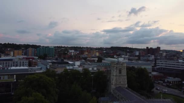 High Angle Time Lapse Beelden Van Central Luton Town England — Stockvideo
