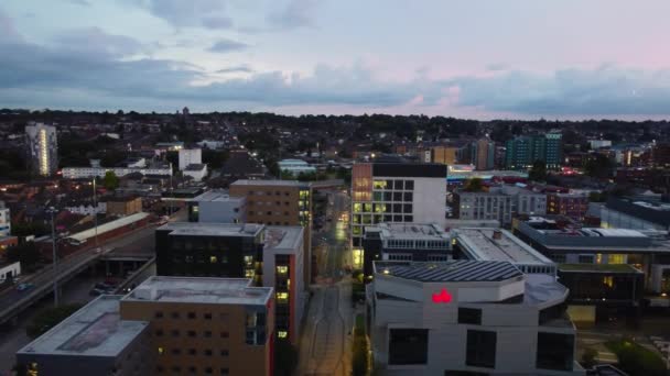 Ngiltere Nin Merkez Luton Şehrinin Yüksek Açılı Görüntüsü Şehir Merkezindeki — Stok video