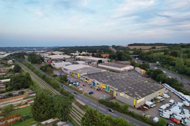 Luton City Farley Tepeleri Hava Görüntüsü, İngiltere 7 Eylül 2023