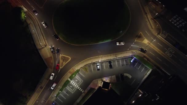 Luchtfoto Van Verlichte Luton City England Zonsondergang Tijdens Nacht Van — Stockvideo