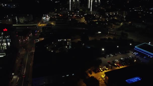 Veduta Aerea Illuminato Luton City England Regno Unito Dopo Tramonto — Video Stock