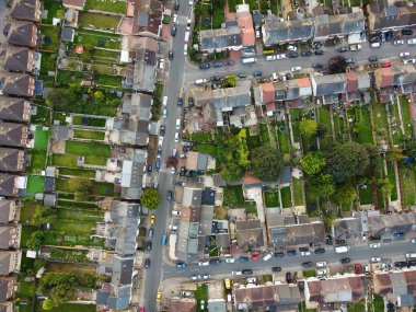 Gün batımında Luton City 'nin panoramik hava manzarası. 25 Eylül 2023 'te yakalandı. 