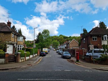 Luton City, İngiltere 'de Büyük Yol ve Trafik. Görüntü İHA 'nın Kamerasıyla 7 Mayıs 2023' te çekildi.