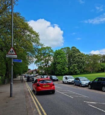 Luton City, İngiltere 'de Büyük Yol ve Trafik. Görüntü İHA 'nın Kamerasıyla 7 Mayıs 2023' te çekildi.