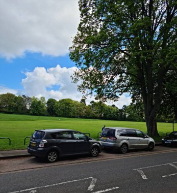 Luton City, İngiltere 'de Büyük Yol ve Trafik. Görüntü İHA 'nın Kamerasıyla 7 Mayıs 2023' te çekildi.