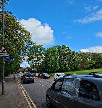 Luton City, İngiltere 'de Büyük Yol ve Trafik. Görüntü İHA 'nın Kamerasıyla 7 Mayıs 2023' te çekildi.