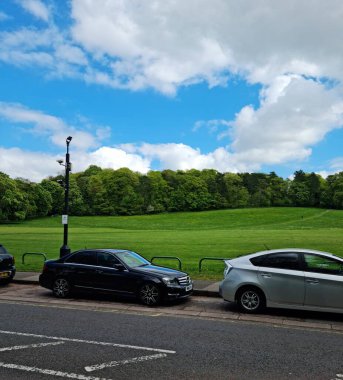 Luton City, İngiltere 'de Büyük Yol ve Trafik. Görüntü İHA 'nın Kamerasıyla 7 Mayıs 2023' te çekildi.