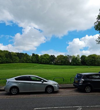 Luton City, İngiltere 'de Büyük Yol ve Trafik. Görüntü İHA 'nın Kamerasıyla 7 Mayıs 2023' te çekildi.