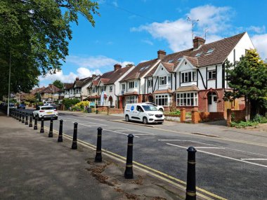 Luton City, İngiltere 'de Büyük Yol ve Trafik. Görüntü İHA 'nın Kamerasıyla 7 Mayıs 2023' te çekildi.
