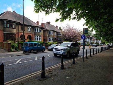 Luton City, İngiltere 'de Büyük Yol ve Trafik. Görüntü İHA 'nın Kamerasıyla 7 Mayıs 2023' te çekildi.