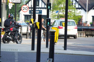 Bedford City 'deki yol. Görüntü, 28 Ağustos 2023 'te İHA' nın Yüksek İrtifa Kamerası ile kaydedildi..