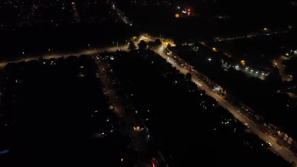 Images Aériennes Foggy Night Dessus Luton City Capturé Octobre 2023 — Video