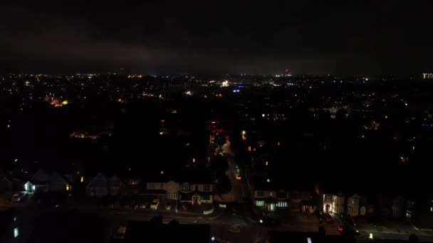 Luton市上空的雾夜的空中影像 2023年10月20日被捕 — 图库视频影像