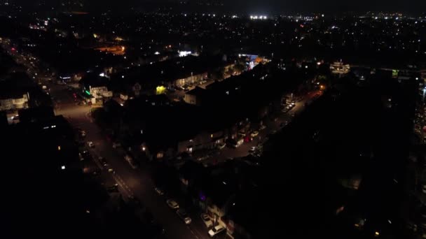 Повітряні Кадри Туманної Ночі Над Лутон Сіті Захоплений Жовтня 2023 — стокове відео