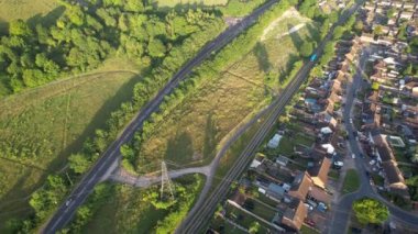 Luton Otoyollarının Hava Görüntüsü. 20 Haziran 2023 'te yakalanmış. Luton, İngiltere Büyük Britanya, İngiltere