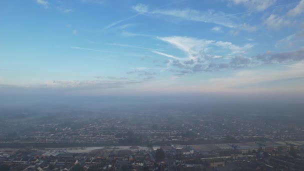 High Angle Drone Camera Footage Dramatic Clouds Sky Luton City — Stock videók