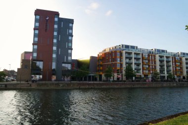 Bedford City 'deki yol. Görüntü, 28 Ağustos 2023 'te İHA' nın Yüksek İrtifa Kamerası ile kaydedildi..