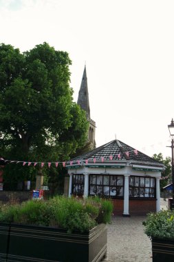 Bedford City 'deki yol. Görüntü, 28 Ağustos 2023 'te İHA' nın Yüksek İrtifa Kamerası ile kaydedildi..