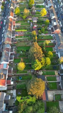 Luton Residential District 'in güzel Yüksek Açılı Manzarası. 22 Ekim 2023 'te Drone' un Kamerası ile yakalanmış.