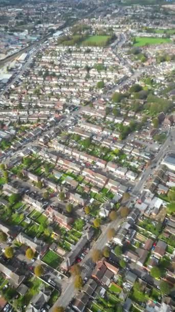 Indah Sudut Tinggi Pemandangan Luton Residential District Ditangkap Dengan Kamera — Stok Video
