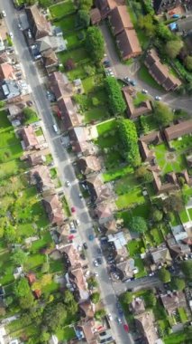 Luton Residential District 'in güzel Yüksek Açılı Manzarası. 22 Ekim 2023 'te Drone' un Kamerası ile yakalanmış.