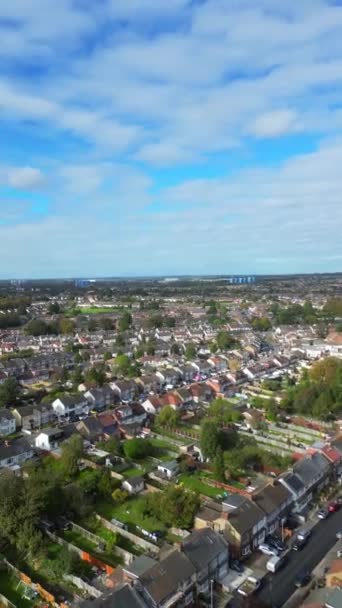 Όμορφη Θέα Υψηλής Γωνίας Της Κατοικημένης Περιοχής Luton Συνελήφθη Την — Αρχείο Βίντεο