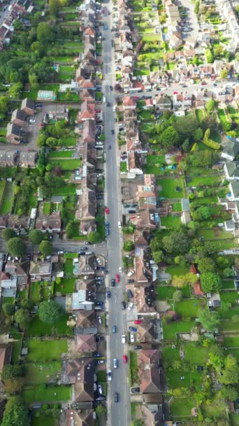 Schöne Hochwinkel Ansicht Des Luton Residential District Aufgenommen Mit Drohne — Stockvideo