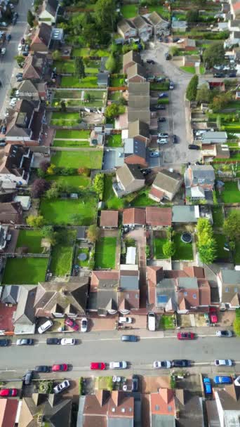 Prachtig Hoge Hoek Uitzicht Luton Residentiële Wijk Opgenomen Met Drone — Stockvideo