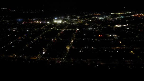Vysoký Úhel Pohledu Luton City Během Půlnoci Záběr Byl Pořízen — Stock video