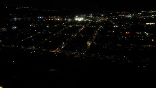 Vista Alto Angolo Luton City Durante Mezzanotte Filmato Stato Ripreso — Video Stock