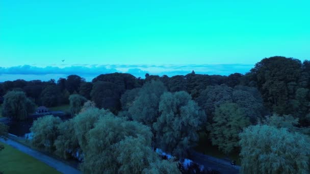 Légi Kilátás Luton City Park Napnyugtakor Rögzítette Drone Camera Október — Stock videók