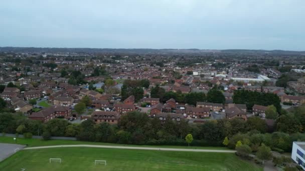 High Angle View British Luton City Sunset Great Britain Footage — Stock Video