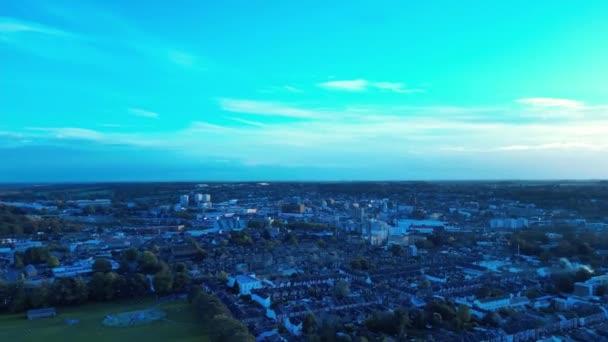 Time Lapse Kilátás Luton City Park Naplemente Alatt Rögzítette Drone — Stock videók