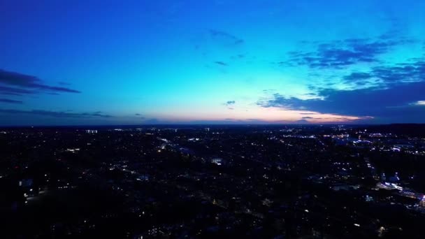 Zeitraffer Aufnahmen Der Britischen Stadt Luton Während Der Nacht Aufnahmen — Stockvideo