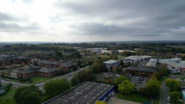High Angle Footage Industrial Estate Southampton England Снято Камерой Беспилотника — стоковое видео