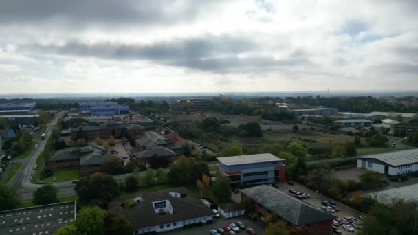 High Angle Footage Des Industrieparks Southampton England Großbritannien Aufgenommen Mit — Stockvideo
