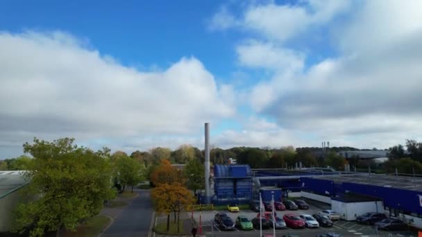 High Angle Opptak Industrial Estate Southampton England Storbritannia Fanget Med – stockvideo