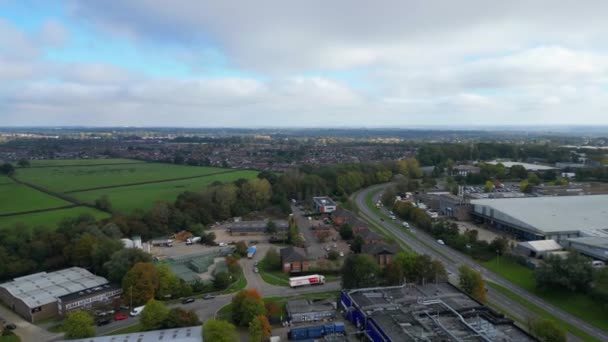 High Angle Footage Industrial Estate Southampton England Captured Drone Camera — Stock Video